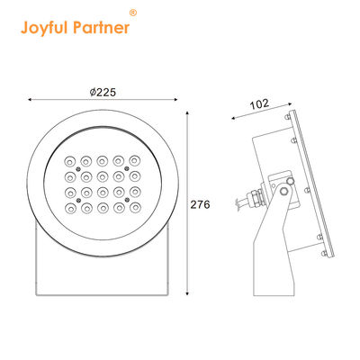 ไฟ LED DMX กันน้ำกลางแจ้ง IP68 วัตต์สูง 20W 40W 60W 80W RGB 3in1 สำหรับน้ำพุ