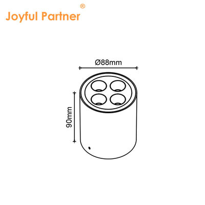 ไฟเพดาน LED พื้นที่ติดตั้งกระบอกอัลลูมิเนียมเรือน AC 220V 8W 3000K สําหรับทางเดิน