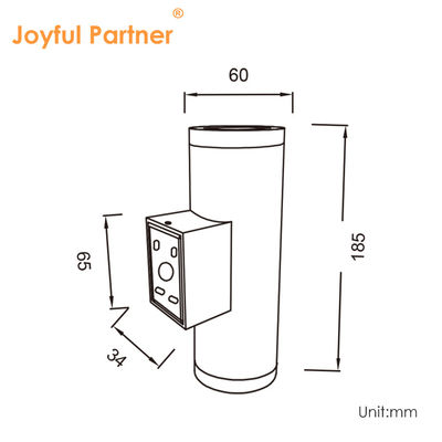 Sconce Outdoor Wall Light IP65 แมท ดําอัลลูมิเนียมโมเดิร์น ซิลินเดอร์สวนระเบียงขึ้นลงแสง