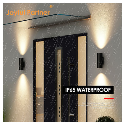 Sconce Outdoor Wall Light IP65 แมท ดําอัลลูมิเนียมโมเดิร์น ซิลินเดอร์สวนระเบียงขึ้นลงแสง