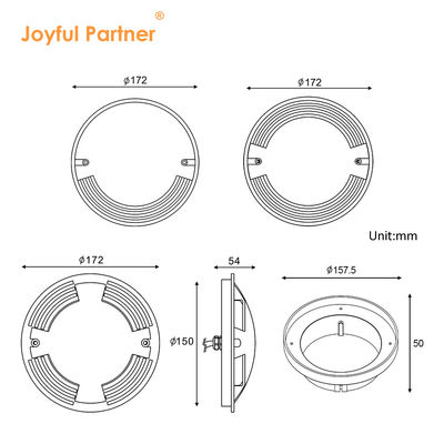 Joyful กันน้ํา LED ลงในพื้นแสง อลูมิเนียมบริสุทธิ์ 6063 หลังคา หนึ่ง สอง สี่ ทางด้านออก