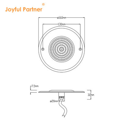 IP68 กันน้ําแบบปิดเต็ม สีเดียว 160 * 7.5 มม Ultra Slim สระว่ายน้ําไฟ LED ลงน้ํา ด้วยการรับรอง CE