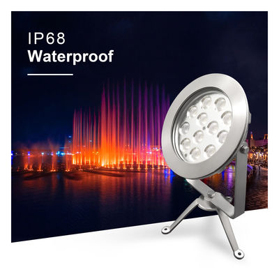 IP68 ไฟสปอต LED นอก สแตนเลส DMX512 RGBW 12w สําหรับการใช้งานใต้น้ํา