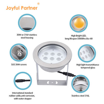IP68 โฟตไฟใต้น้ํากันน้ํา 316L สแตนเลส DMX512 RGB / RGBW 4in1 LED DC12V/24V