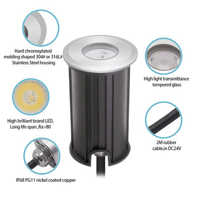 สระว่ายน้ํา แสงใต้น้ํา ประเภท 1W 2W DIA 42mm สําหรับตกแต่งสระว่ายน้ํา