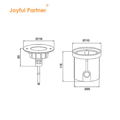 ไฟ LED ใต้น้ำกันน้ำ สแตนเลสสตีล 316 DC24V IP68 RGBW 4in1 พร้อมเลนส์ Asymmetrical