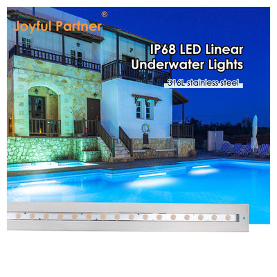 IP68 ภายใต้น้ํา สายแสง สแตนเลส 316 24W LED DALI ปรับความเย็นด้วยกล่องติดตั้งพลาสติก
