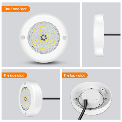 6W RGB LED Pool Light IP68 กันน้ํา AC12V ABS วัตถุดิบของหลอดไฟ DIA110MM 152MM