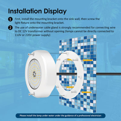 สระว่ายน้ําใต้น้ํา ไฟ LED พร้อม IP68 เปลี่ยนสี AC12v ภายใน