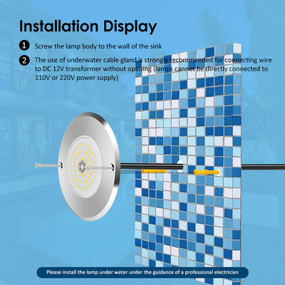 316 สแตนเลส ไฟสระน้ําดําน้ํา IP68 ว่ายน้ํา SMD LED ขับปัจจุบันคงที่ ด้วยคุณภาพรับประกัน