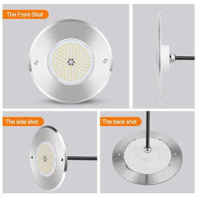316L สแตนเลส ลงพื้นสระว่ายน้ํา ไฟ DIA 160mm * 32mm AC12v ด้วยรีโมทควบคุม