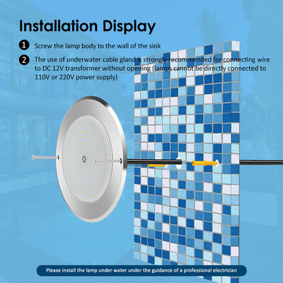 ไฟสระว่ายน้ําใต้น้ํา LED 316 สแตนเลส 25W Smd2835 ผงเต็ม Rgb 3000K