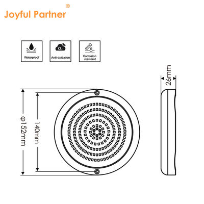 ไฟสระว่ายน้ํา เรซิน เติมรูปร่างเรียบ RGB ด้านบนติด SMD LED DIA152MM
