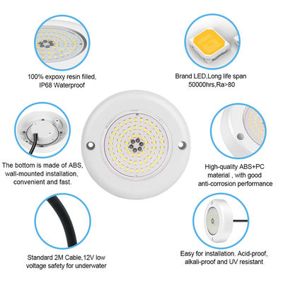 ไฟสระว่ายน้ํา LED 6W 18W 35W 42W สี RGB สับเปลี่ยนเรซิน
