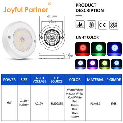ไฟสระว่ายน้ํา LED 6W 18W 35W 42W สี RGB สับเปลี่ยนเรซิน