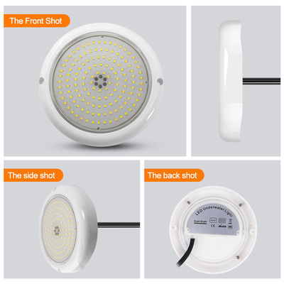 ไฟสระว่ายน้ํา LED ภายใต้น้ํา PAR56 พื้นผิวผนังคอนกรีตติดตั้งด้วย 18 คีย์รีโมทคอนโทรลเลอร์
