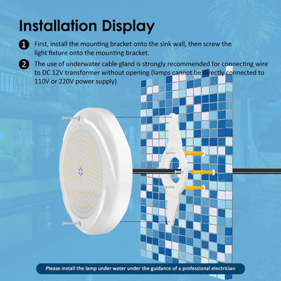 35W LED สระว่ายน้ํา ไฟสว่างสําหรับสระว่ายน้ําคอนกรีต SPA 230 * 35mm วัสดุ ABS AC12V RGB RGBW