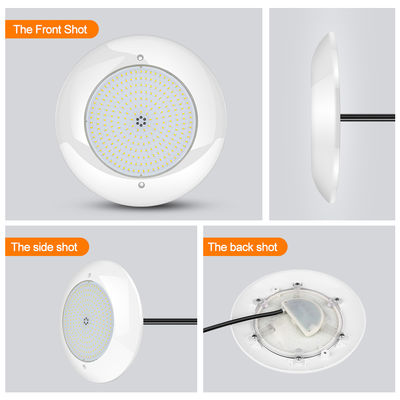 CE/RoHS/FCC/IP68 ไฟสระว่ายน้ํา LED ที่เต็มด้วยธาตุ LED SMD 2835 AC 12V 25W สีขาวอบอุ่น