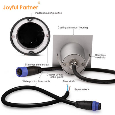 แสง LED หนังฉลาด IP65 อลูมิเนียม ร่างสี่เหลี่ยม รูปทรง DC 24v 1w 2w 3w LED ระเบียงแสงสําหรับทางเดิน