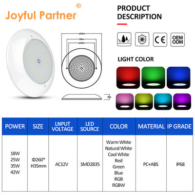 OEM / ODM ผู้ผลิต กันน้ํา 15W RGB WiFi การควบคุม 4 สายเชื่อมต่อ SMD 2835 AC 12V 35W