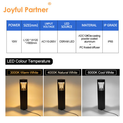 เครื่องฉายแสงสนามกลางแจ้ง ด้านนอก IP65 กันน้ํา OSRAM LED 10W สีเดียว ความสูง 900 มม.