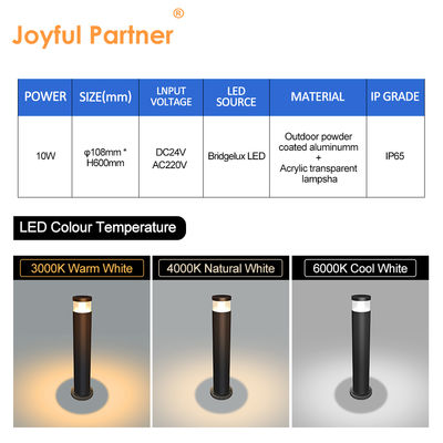 CE RoHS อนุมัติ IP65 กันน้ํา กลางแจ้งสวน เส้นทางแสง DC 24v Bridgelux LED 3000K DIA 108MM กับการรักษาต่อต้านสนิม