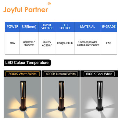 โบลลาร์ด แลนด์แชป์ ลานไลท์ 10W LED 600mm 800mm อลูมิเนียม Extrusion 220V/24V สําหรับการศิลปะสวน