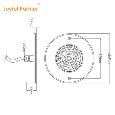 สาระเต็มสระว่ายน้ําแสงสะท้อน 160mm DC12V 10W พลาสติกเต็ม SMD2835 108pcs RGBW สี ความดันคงที่