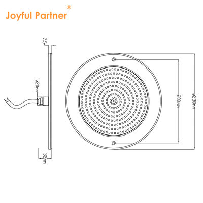 ไฟสระว่ายน้ําที่เต็มไปด้วยสับ DIA120MM AC12V 10W พลาสติกเต็ม SMD2835 63PCS ความดันคงที่