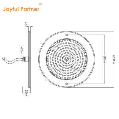 สาระเต็มสระว่ายน้ําแสงสะท้อน 160mm DC12V 10W พลาสติกเต็ม SMD2835 108pcs RGBW สี ความดันคงที่