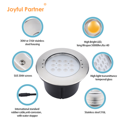 20W IP68 สระว่ายน้ํา แสงใต้น้ํา 316 สแตนเลส LED แสงในพื้น