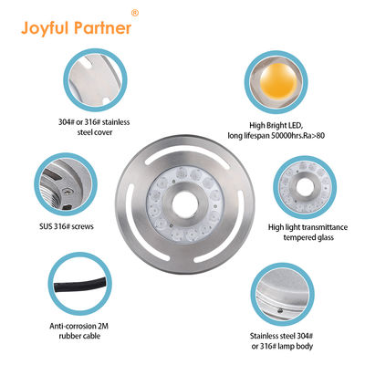 IP68 นอก DMX RGB 24V ลงน้ํา 9X3w LED ใต้น้ํา น้ําพุเต้นแสง สแตนเลส 316L