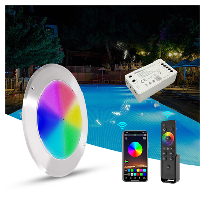 ไฟพาร์ LED IP68 สำหรับสระว่ายน้ำ เปลี่ยนสี RGB 12VDC AC 35W เส้นผ่านศูนย์กลาง 280 มม. SMD2835 432 ชิ้น พร้อมแพ็คเกจสี