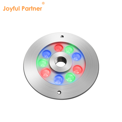 ไฟน้ำพุ LED สแตนเลสสตีล 316 RGB สีเดียว 170*61MM DC12V / 24V กันน้ำ IP68