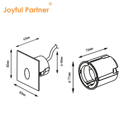 ไฟบันได LED ทรงกลม 1W 2W ตัวเรือนอะลูมิเนียมหล่อติดผนังสำหรับทางเดินกลางแจ้ง