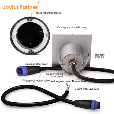 ไฟบันได LED ทรงกลม 1W 2W ตัวเรือนอะลูมิเนียมหล่อติดผนังสำหรับทางเดินกลางแจ้ง