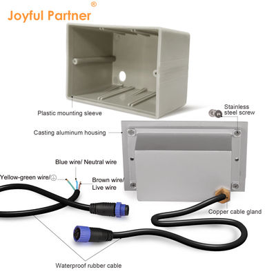 สี่เหลี่ยมใหม่ 3W SMD2835 LED Step Light 170*106mm AC100-240V สีขาว 3000K