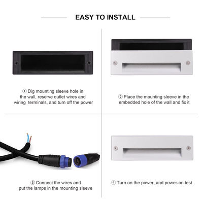 IP65 3W LED Step Lamp ปรับความหนาลง 145*45mm Osram SMD LED สีเดียว แอลูมิเนียมกล่อง