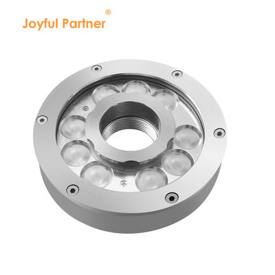 DC24V ไฟ LED RGB กันน้ำแบบวงแหวน หัวฉีดสีสันสดใส โคมไฟใต้น้ำ น้ำพุ 9W & 27W ระดับ IP68