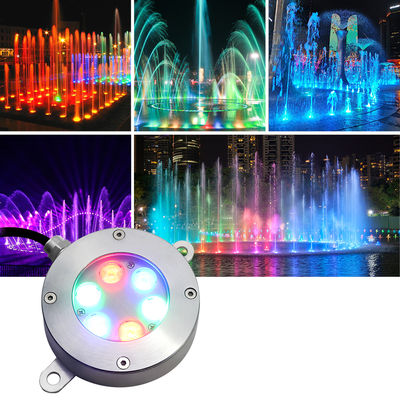 ไฟพุ LED ควบคุมด้วย DMX512 DC24V 12W 3000K สแตนเลส IP68 สำหรับภูมิทัศน์ใต้น้ำ