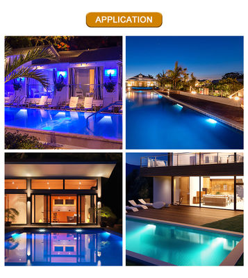 IP68 ไฟฟ้าใต้น้ํา RGB สีเหล็กไร้ขัด 316L 6 * 2W DC24V DMX 512 สามารถควบคุมได้สําหรับม่านน้ํา