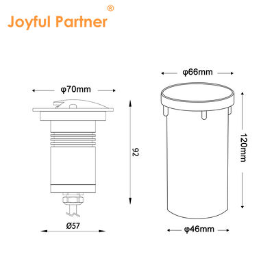 IP67 ไดรฟ์ออเวอร์อินเกรนด์ ไลท์ 100-240VAC LED สีเดียว กันน้ํา ด้วยกล่องหลังพลาสติก
