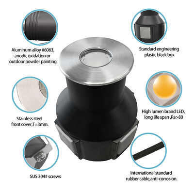 แสง LED 3000K กันน้ํา แสงไฟในพื้น