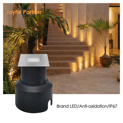 IP67 LED Underground Lighting 1W 2W 3W แบบสี่เหลี่ยมแบบ SS Cover กระจกแข็งไม่มีเลนส์