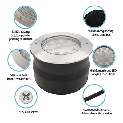 IP67 LED Underground Light 12W 24W 36W ไฟปั้นสวนกลางแจ้ง