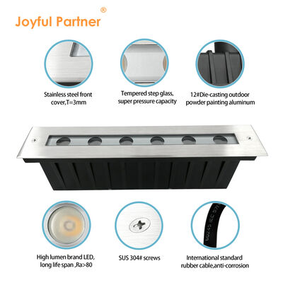 สาย LED ลงพื้นแสง 12W DMX512 สแตนเลสหน้าปกพื้น