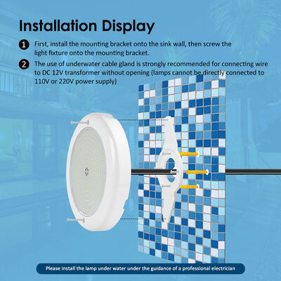 42W 12VAC สระว่ายน้ําดําน้ํา ไฟ LED IP68 ติดผนัง RGB ไฟสระว่ายน้ํา LED