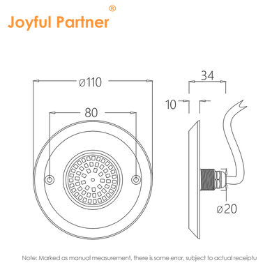 ไฟ LED PAR56 LED สำหรับสระว่ายน้ำ 6W SMD2835 ขนาด 110*34MM 20 ชิ้น/กล่อง DC12V สแตนเลส 316 พร้อม ABS