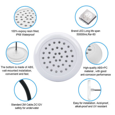 สระว่ายน้ํา RGB แสง Ultra Thin Resin เติม SMD5050 DC12V กันน้ํา Remote Control น้ําเกลือ