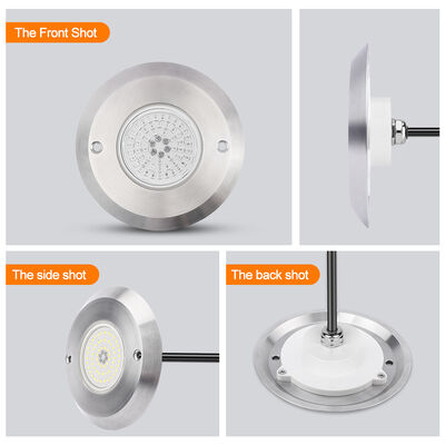 ไฟสระว่ายน้ํา Led DC12V 42W 10MM ความหนาบูรณาการ SMD 2835 RGB สีเปลี่ยนเรซิน เติมด้วยวัสดุสแตนเลส